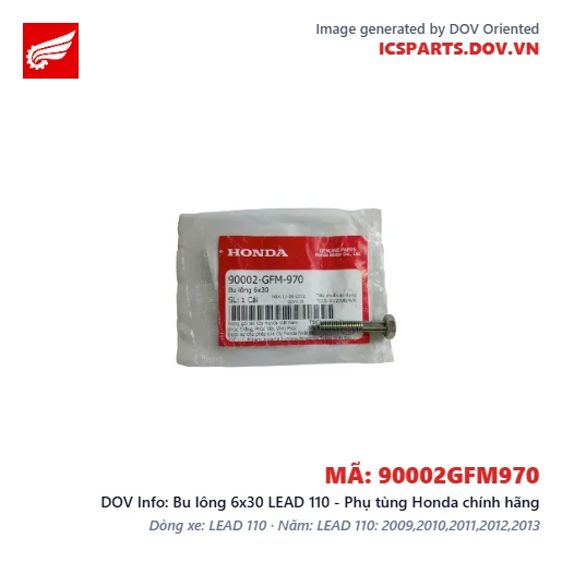 Bu lông 6x30 LEAD 110 - Phụ tùng Honda chính hãng