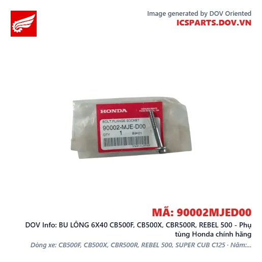 BU LÔNG 6X40 CB500F, CB500X, CBR500R, REBEL 500 - Phụ tùng Honda chính hãng