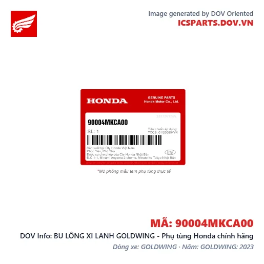 BU LÔNG XI LANH GOLDWING - Phụ tùng Honda chính hãng