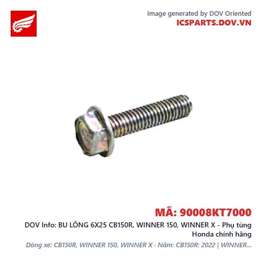 BU LÔNG 6X25 CB150R, WINNER 150, WINNER X - Phụ tùng Honda chính hãng