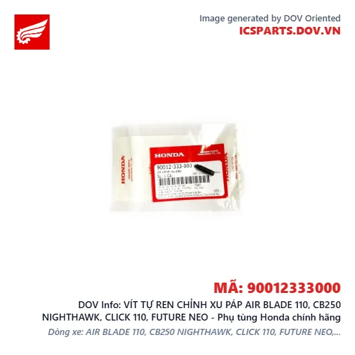 VÍT TỰ REN CHỈNH XU PÁP AIR BLADE 110, CB250 NIGHTHAWK, CLICK 110, FUTURE NEO - Phụ tùng Honda chính hãng