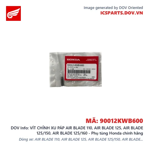 VÍT CHỈNH XU PÁP AIR BLADE 110, AIR BLADE 125, AIR BLADE 125/150, AIR BLADE 125/160 - Phụ tùng Honda chính hãng