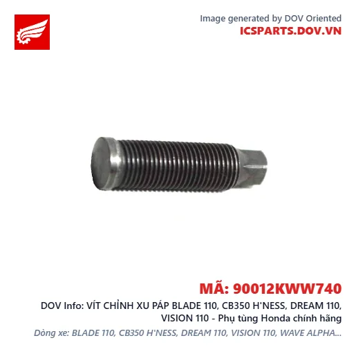 VÍT CHỈNH XU PÁP BLADE 110, CB350 H'NESS, DREAM 110, VISION 110 - Phụ tùng Honda chính hãng
