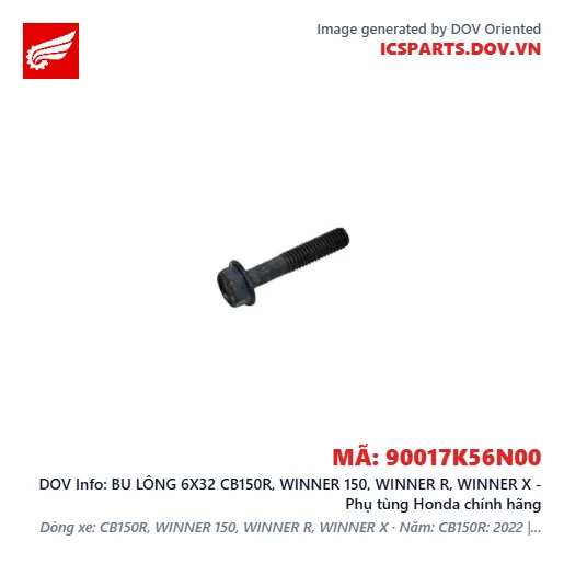 BU LÔNG 6X32 CB150R, WINNER 150, WINNER R, WINNER X - Phụ tùng Honda chính hãng