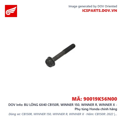 BU LÔNG 6X40 CB150R, WINNER 150, WINNER R, WINNER X - Phụ tùng Honda chính hãng