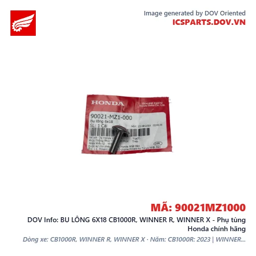BU LÔNG 6X18 CB1000R, WINNER R, WINNER X - Phụ tùng Honda chính hãng
