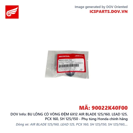 BU LÔNG CÓ VÒNG ĐỆM 6X12 AIR BLADE 125/160, LEAD 125, PCX 160, SH 125/150 - Phụ tùng Honda chính hãng