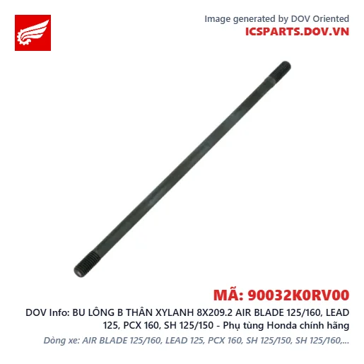 BU LÔNG B THÂN XYLANH 8X209.2 AIR BLADE 125/160, LEAD 125, PCX 160, SH 125/150 - Phụ tùng Honda chính hãng