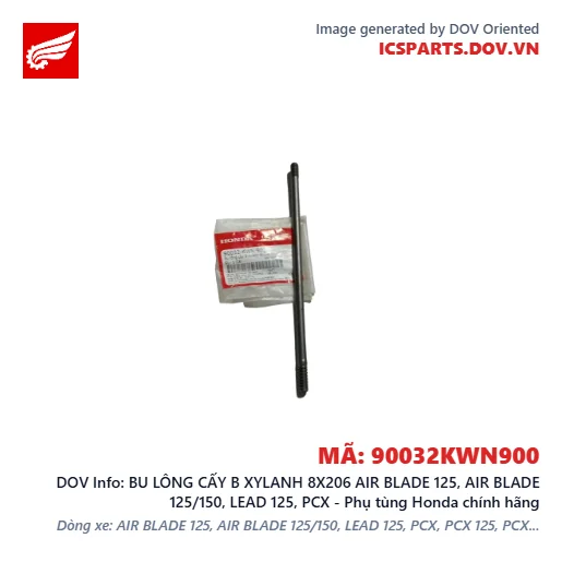BU LÔNG CẤY B XYLANH 8X206 AIR BLADE 125, AIR BLADE 125/150, LEAD 125, PCX - Phụ tùng Honda chính hãng
