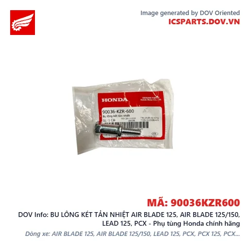 BU LÔNG KÉT TẢN NHIỆT AIR BLADE 125, AIR BLADE 125/150, LEAD 125, PCX - Phụ tùng Honda chính hãng