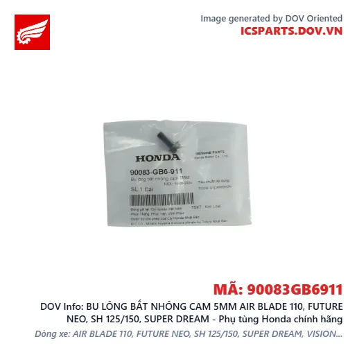 BU LÔNG BẮT NHÔNG CAM 5MM AIR BLADE 110, FUTURE NEO, SH 125/150, SUPER DREAM - Phụ tùng Honda chính hãng