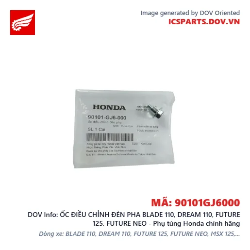 ỐC ĐIỀU CHỈNH ĐÈN PHA BLADE 110, DREAM 110, FUTURE 125, FUTURE NEO - Phụ tùng Honda chính hãng