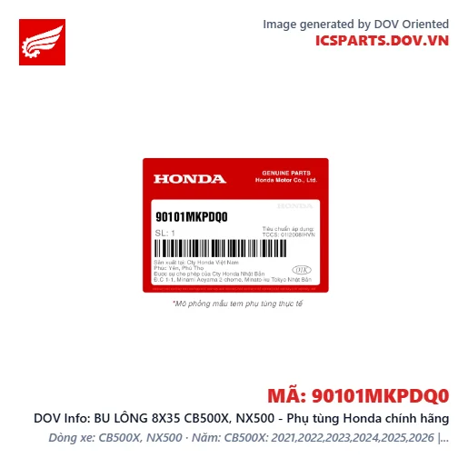 BU LÔNG 8X35 CB500X, NX500 - Phụ tùng Honda chính hãng