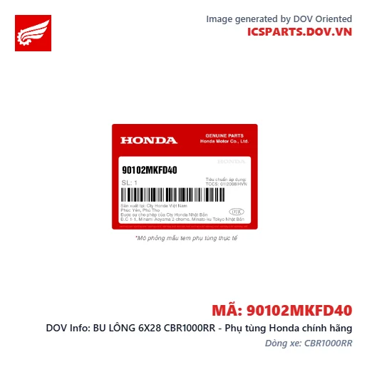 BU LÔNG 6X28 CBR1000RR - Phụ tùng Honda chính hãng