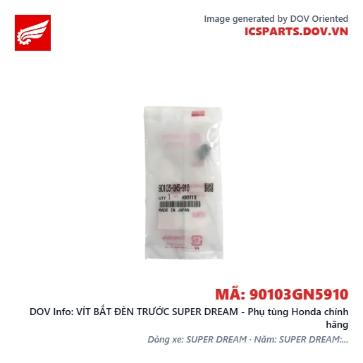 VÍT BẮT ĐÈN TRƯỚC SUPER DREAM - Phụ tùng Honda chính hãng