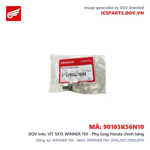 VÍT 5X15 WINNER 150 - Phụ tùng Honda chính hãng
