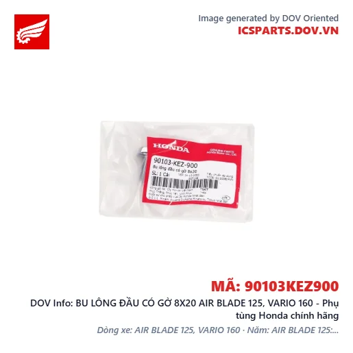 BU LÔNG ĐẦU CÓ GỜ 8X20 AIR BLADE 125, VARIO 160 - Phụ tùng Honda chính hãng
