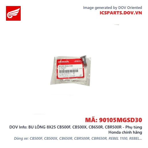 BU LÔNG 8X25 CB500F, CB500X, CB650R, CBR500R - Phụ tùng Honda chính hãng