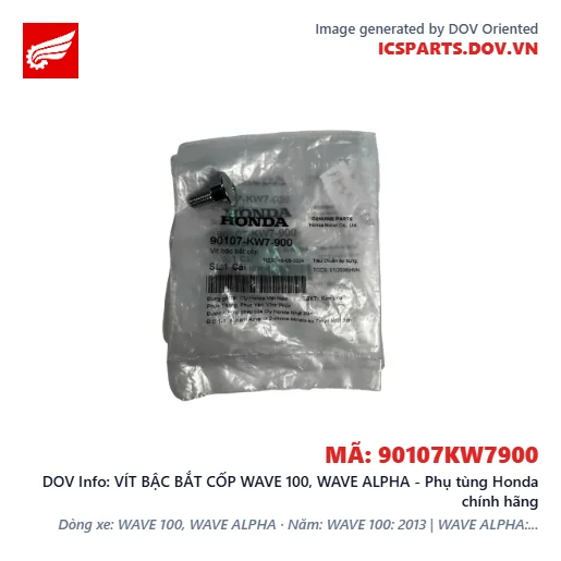 VÍT BẬC BẮT CỐP WAVE 100, WAVE ALPHA - Phụ tùng Honda chính hãng