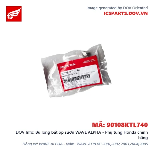 Bu lông bắt ốp sườn WAVE ALPHA - Phụ tùng Honda chính hãng