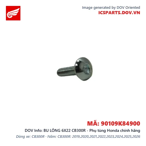 BU LÔNG 6X22 CB300R - Phụ tùng Honda chính hãng