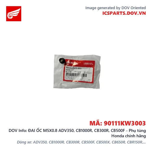 ĐAI ỐC M5X0.8 ADV350, CB1000R, CB300R, CB500F - Phụ tùng Honda chính hãng