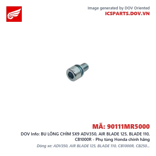 BU LÔNG CHÌM 5X9 ADV350, AIR BLADE 125, BLADE 110, CB1000R - Phụ tùng Honda chính hãng
