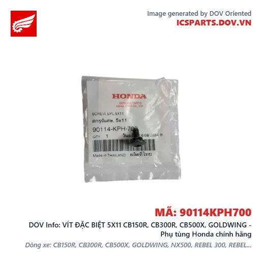 VÍT ĐẶC BIỆT 5X11 CB150R, CB300R, CB500X, GOLDWING - Phụ tùng Honda chính hãng