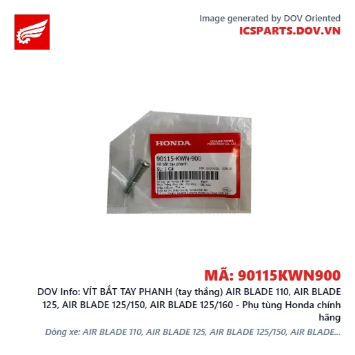 VÍT BẮT TAY PHANH (tay thắng) AIR BLADE 110, AIR BLADE 125, AIR BLADE 125/150, AIR BLADE 125/160 - Phụ tùng Honda chính hãng