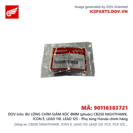 BU LÔNG CHÌM GIẢM XÓC 8MM (phuộc) CB250 NIGHTHAWK, ICON E, LEAD 110, LEAD 125 - Phụ tùng Honda chính hãng