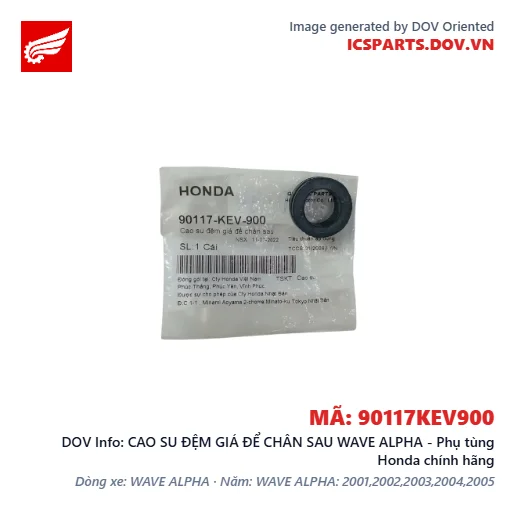 CAO SU ĐỆM GIÁ ĐỂ CHÂN SAU WAVE ALPHA - Phụ tùng Honda chính hãng