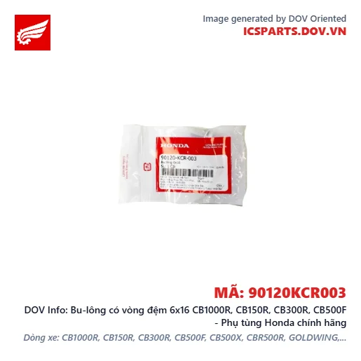 Bu-lông có vòng đệm 6x16 CB1000R, CB150R, CB300R, CB500F - Phụ tùng Honda chính hãng