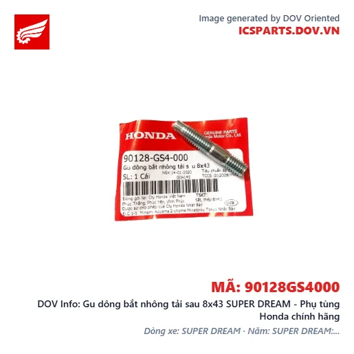 Gu dông bắt nhông tải sau 8x43 SUPER DREAM - Phụ tùng Honda chính hãng