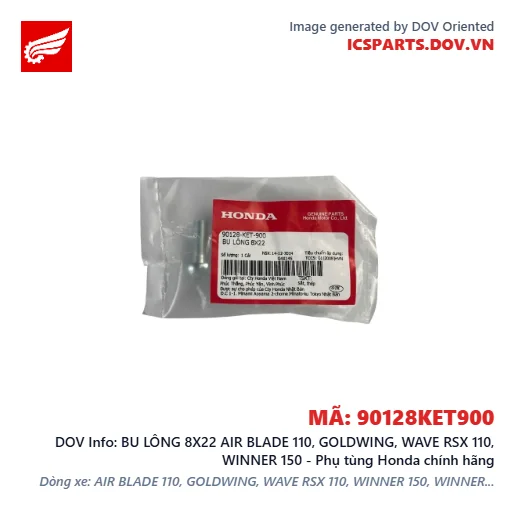 BU LÔNG 8X22 AIR BLADE 110, GOLDWING, WAVE RSX 110, WINNER 150 - Phụ tùng Honda chính hãng