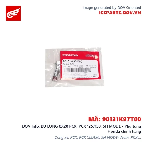 BU LÔNG 8X28 PCX, PCX 125/150, SH MODE - Phụ tùng Honda chính hãng