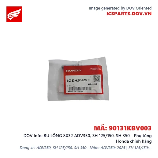 BU LÔNG 8X32 ADV350, SH 125/150, SH 350 - Phụ tùng Honda chính hãng