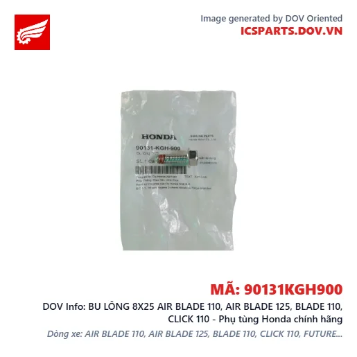 BU LÔNG 8X25 AIR BLADE 110, AIR BLADE 125, BLADE 110, CLICK 110 - Phụ tùng Honda chính hãng