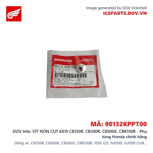 VÍT NÓN CỤT 6X10 CB150R, CB300R, CB500X, CBR150R - Phụ tùng Honda chính hãng