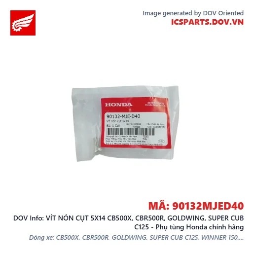 VÍT NÓN CỤT 5X14 CB500X, CBR500R, GOLDWING, SUPER CUB C125 - Phụ tùng Honda chính hãng