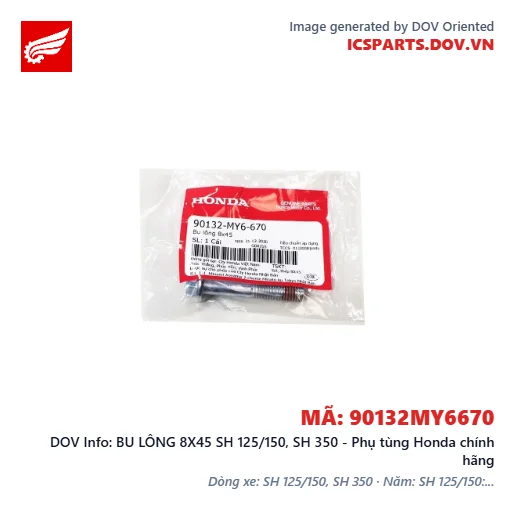 BU LÔNG 8X45 SH 125/150, SH 350 - Phụ tùng Honda chính hãng