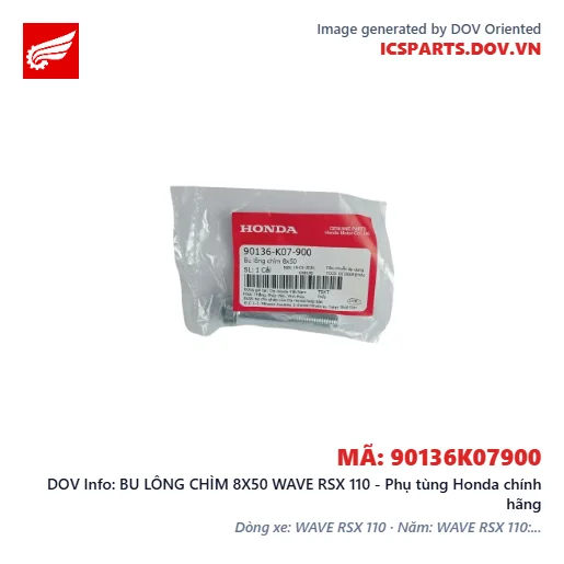BU LÔNG CHÌM 8X50 WAVE RSX 110 - Phụ tùng Honda chính hãng