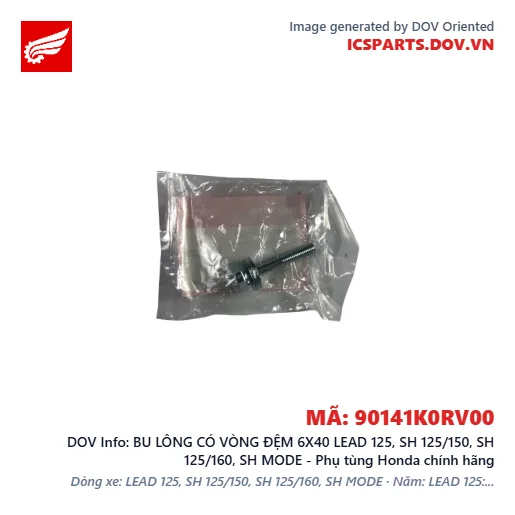 BU LÔNG CÓ VÒNG ĐỆM 6X40 LEAD 125, SH 125/150, SH 125/160, SH MODE - Phụ tùng Honda chính hãng