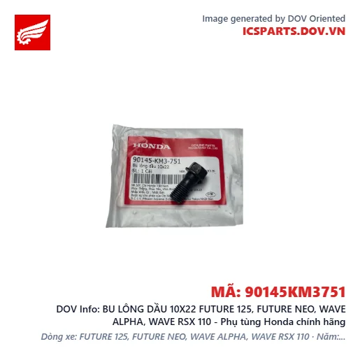 BU LÔNG DẦU 10X22 FUTURE 125, FUTURE NEO, WAVE ALPHA, WAVE RSX 110 - Phụ tùng Honda chính hãng