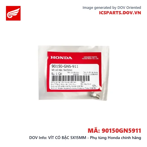 VÍT CÓ BẬC 5X15MM - Phụ tùng Honda chính hãng