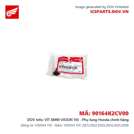 VÍT 6MM VISION 110 - Phụ tùng Honda chính hãng