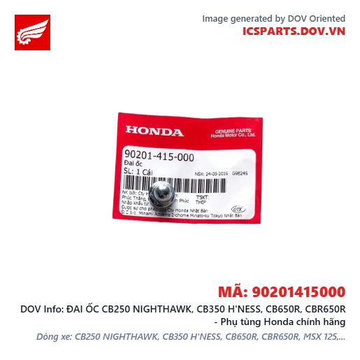 ĐAI ỐC CB250 NIGHTHAWK, CB350 H'NESS, CB650R, CBR650R - Phụ tùng Honda chính hãng