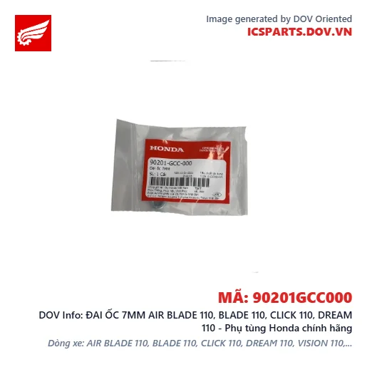 ĐAI ỐC 7MM AIR BLADE 110, BLADE 110, CLICK 110, DREAM 110 - Phụ tùng Honda chính hãng