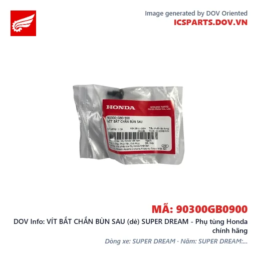 VÍT BẮT CHẮN BÙN SAU (dè) SUPER DREAM - Phụ tùng Honda chính hãng