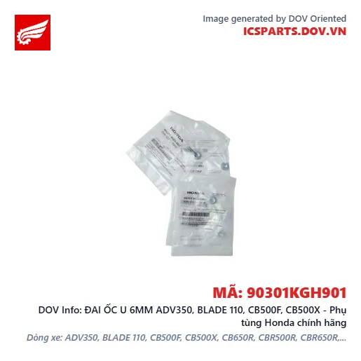 ĐAI ỐC U 6MM ADV350, BLADE 110, CB500F, CB500X - Phụ tùng Honda chính hãng