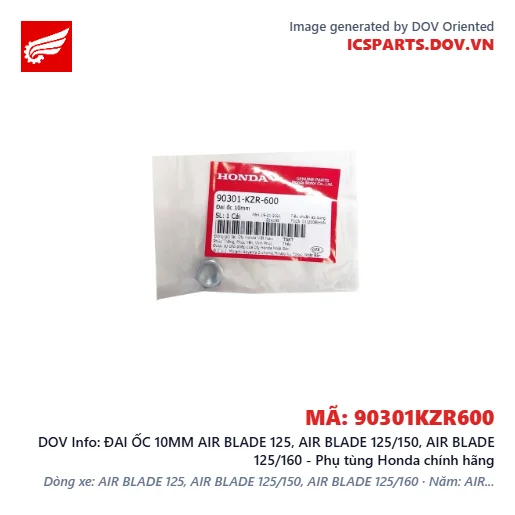 ĐAI ỐC 10MM AIR BLADE 125, AIR BLADE 125/150, AIR BLADE 125/160 - Phụ tùng Honda chính hãng